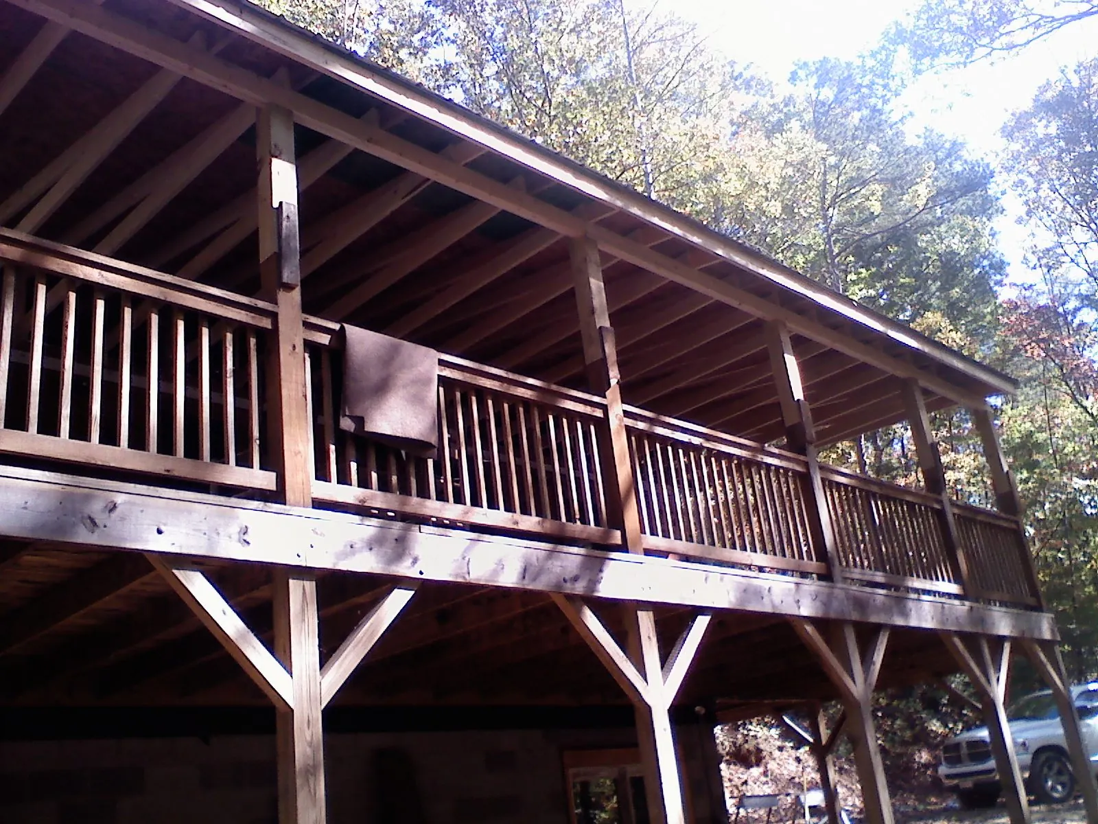 Timber framing under a new elevated porch and deck — Roof Leak Repair in Leola by Roofing Brothers